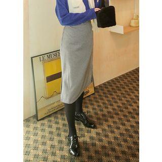 Tall Size Houndstooth H-line Midi Skirt