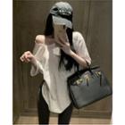 Elbow-sleeve Oversized T-shirt / Leggings