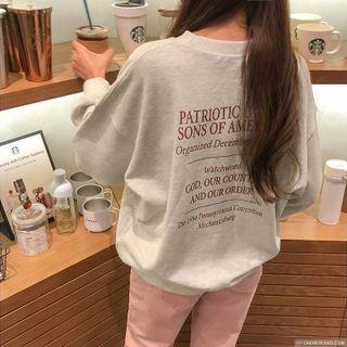Lettering-back M Lange Sweatshirt Oatmeal - One Size