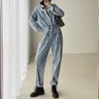 Denim Cargo Jumpsuit