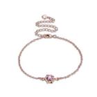 Simple And Fashion Plated Rose Gold Geometric Purple Cubic Zircon Anklet Rose Gold - One Size