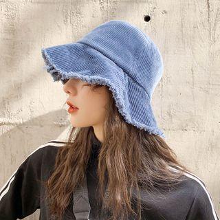 Fringed Corduroy Bucket Hat