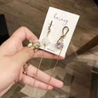 Non-matching Alloy Kno Bead Dangle Earring As Shown In Figure - One Size