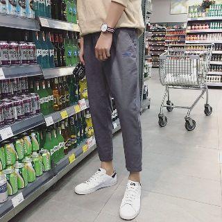 Slim-fit Embroidery Cropped Pants