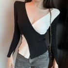 Color Block Sweater Black + White - One Size