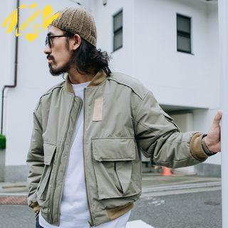 Fleece-lined Embroidered Baseball Jacket