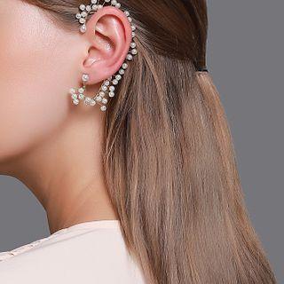 Alloy Faux Pearl Earring 01 - 3836 - Gold - One Size