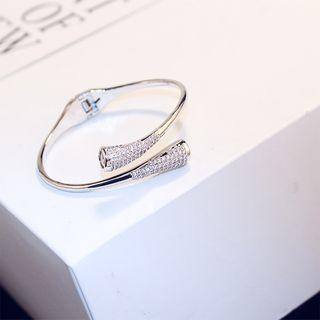 Rhinestone Open Bangle As Shown In Figure - One Size