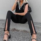High-waist Zip Front-vent Trousers