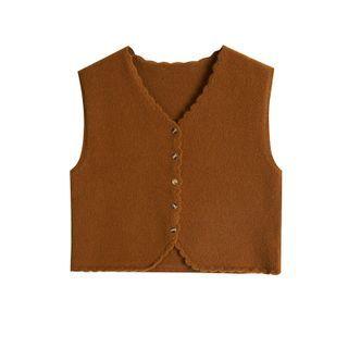 Scallop Hem V-neck Vest