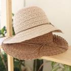 Bow-detail Perforated Sun Hat