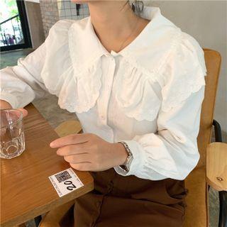 Ruffle Panel Collar Blouse
