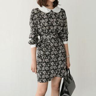 Wrap-front Floral Print Minidress
