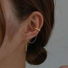 Threader Earring With Ear Cuff 1 Pc - Gold - One Size