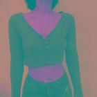Button-up Crop T-shirt