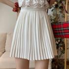Accordion-pleat Mini A-line Skirt