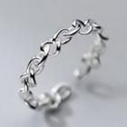 Chained Sterling Silver Open Ring Silver - One Size