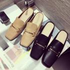 Faux Leather Slide Mules