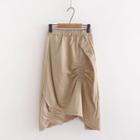 Crinkled Midi Skirt Khaki - One Size