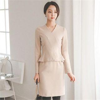V-neck Peplum Dress