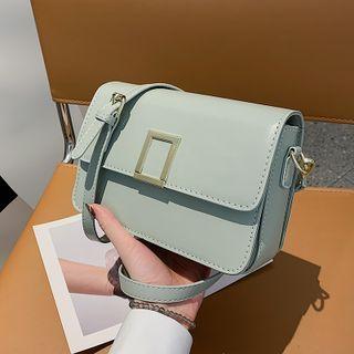 Square Button Plain Crossbody Bag