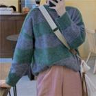 Color Panel Sweater / Wide-leg Pants