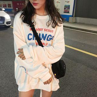 Lettering Sweatshirt White - One Size