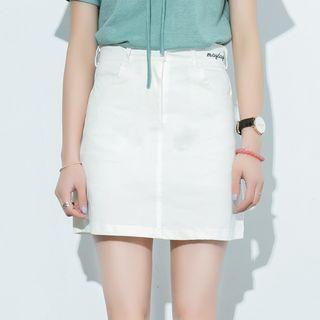 Embroidered High-waist Mini Skirt