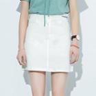Embroidered High-waist Mini Skirt