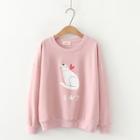 Cat Printed Long-sleeve Pullover