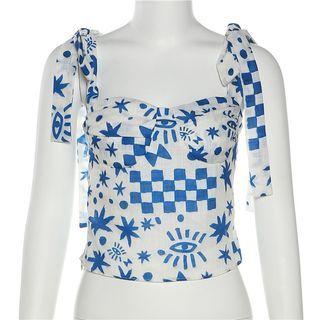 Square Neck Print Camisole Top