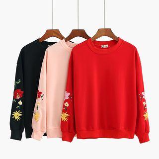 Long Sleeve Floral Embroidered Top