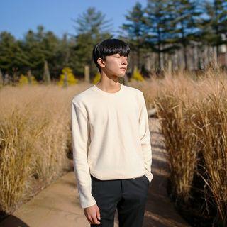Round-neck Fleece T-shirt In 9 Colors