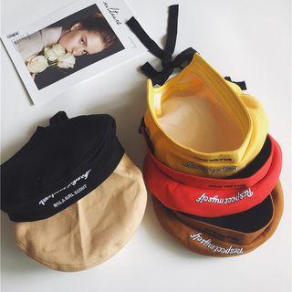 Lettering Lace-up Beret