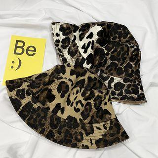 Leopard Print Reversible Bucket Hat