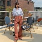 Adjustable-waist Washed Pants