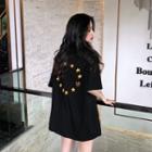 Star Printed Elbow-sleeve T-shirt