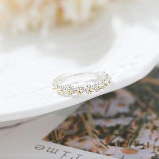 Alloy Flower Ring Silver - One Size