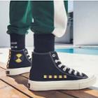 Print Canvas High Top Sneakers
