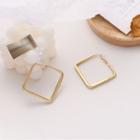 S925 Sterling Silver Square Drop Ear Stud 1 Pair - 925 Silver - Earrings - One Size