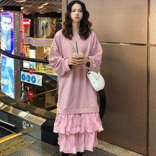 Midi Frill-trim Sweatshirt Dress