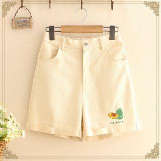 Avocado Embroidered Shorts