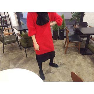 V-neck Mini Sweater Dress