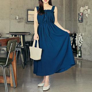 Sleeveless Band-waist Long Dress