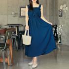 Sleeveless Band-waist Long Dress