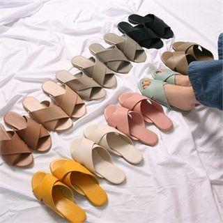 Cross-strap Slippers In 10 Colors