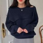 Inset Cold-shoulder Sweater