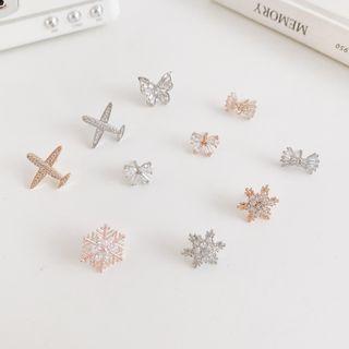 Snowflake / Bow / Plane Rhinestone Brooch