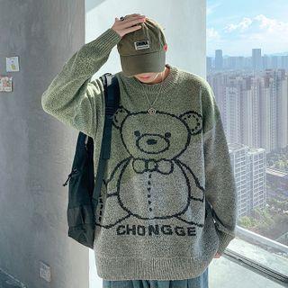 Long-sleeve Bear Jacquard Sweater