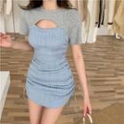 Short-sleeve Cut-out Panel Dress